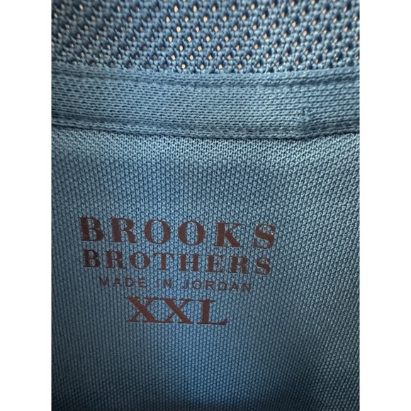 BROOKS BROTHERS T-Shirt Men's XXL (2XL) Short Sleeve Polo Loose Fit Blue Logo - Picture 4 of 9